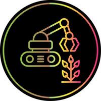 Agricultural Robot Line Gradient Due Color Icon Design vector