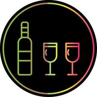 vino línea degradado debido color icono diseño vector