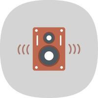 Altavoces plano curva icono diseño vector