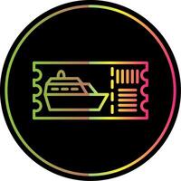 crucero boleto línea degradado debido color icono diseño vector