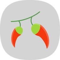 Chilli Flat Curve Icon Design vector