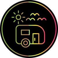 Trailer park Line Gradient Due Color Icon Design vector