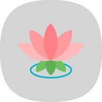 Lotus Flat Curve Icon Design vector