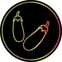 Eggplant Line Gradient Due Color Icon Design vector