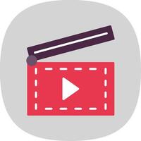 Clapperboard Flat Curve Icon Design vector