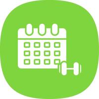 Calendar Glyph Curve Icon Design vector