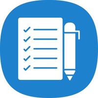 Task List Glyph Curve Icon Design vector