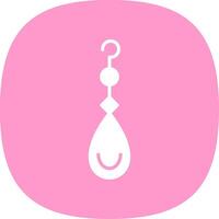 Earring Glyph Curve Icon Design vector