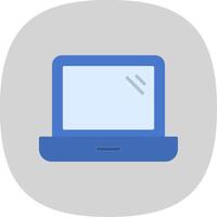 Laptop Flat Curve Icon Design vector