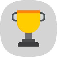 Trophy Flat Curve Icon Design vector