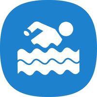 Swimming Glyph Curve Icon Design vector