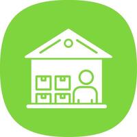 Warehouse Manager Glyph Curve Icon Design vector