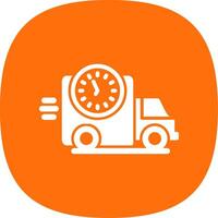 Delivery Time Glyph Curve Icon Design vector