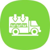 Courier And Outsourcing Glyph Curve Icon Design vector