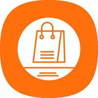 Shopping Bag Glyph Curve Icon Design vector