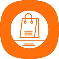 Shopping Bag Glyph Curve Icon Design vector