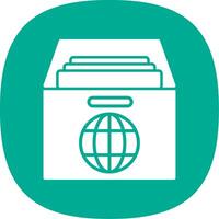 Global Archive Glyph Curve Icon Design vector