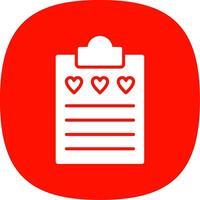 Wish List Glyph Curve Icon Design vector