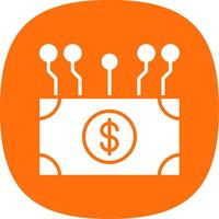 Electronic Money Glyph Curve Icon Design vector