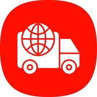 Worldwide Delivery Glyph Curve Icon Design vector