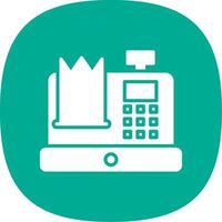 Cash Register Glyph Curve Icon Design vector