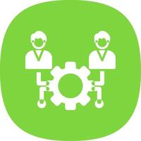 Outsource Management Glyph Curve Icon Design vector