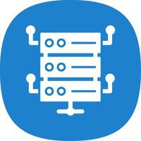 Database Architecutre Glyph Curve Icon Design vector