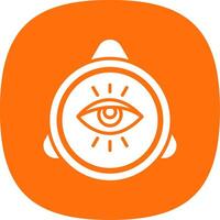 Eye Of Providence Glyph Curve Icon Design vector