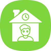 Home Owner Glyph Curve Icon Design vector