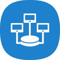 Distributed Database Glyph Curve Icon Design vector