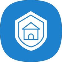 Home Protection Glyph Curve Icon Design vector