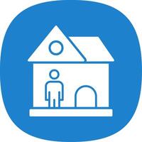 Landlord Glyph Curve Icon Design vector
