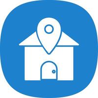 Home Location Glyph Curve Icon Design vector