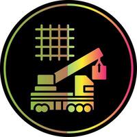 Crane Lifting Glyph Due Color Icon Design vector