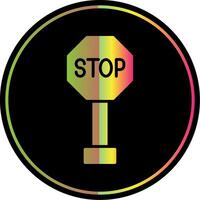 Stop Sign Glyph Due Color Icon Design vector