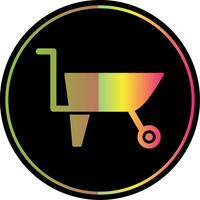 Wheelbarrow Glyph Due Color Icon Design vector