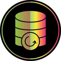 base de datos apoyo glifo debido color icono diseño vector