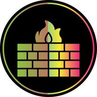 Firewall Glyph Due Color Icon Design vector