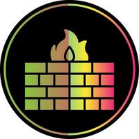 Firewall Glyph Due Color Icon Design vector