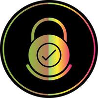 Security Check Glyph Due Color Icon Design vector