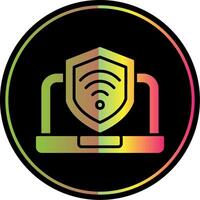 Security Laptop Connect Glyph Due Color Icon Design vector