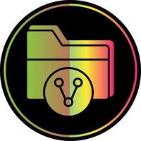 Folder Share Glyph Due Color Icon Design vector