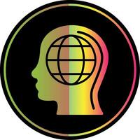 Global Mind Glyph Due Color Icon Design vector