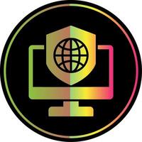 Security Computer Connect Glyph Due Color Icon Design vector
