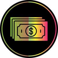Cash Glyph Due Color Icon Design vector