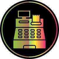 Cash Register Glyph Due Color Icon Design vector