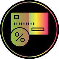 descuento tarjeta glifo debido color icono diseño vector