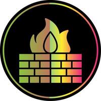 Firewall Glyph Due Color Icon Design vector