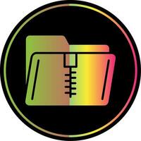 Zip Folder Glyph Due Color Icon Design vector
