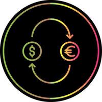 Exchange Money Line Gradient Due Color Icon Design vector